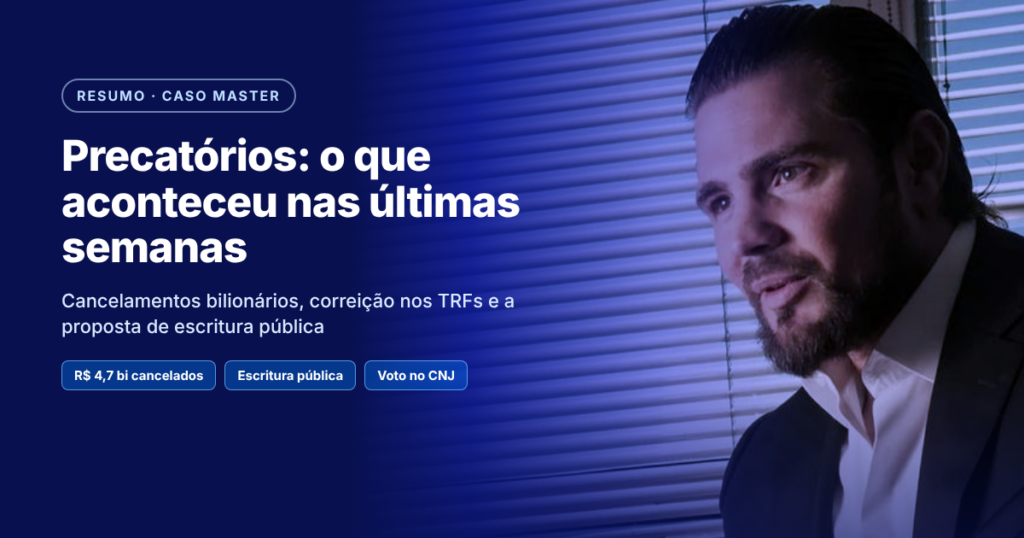 Precatórios: o que aconteceu nas últimas duas semanas, do caso Master à escritura pública